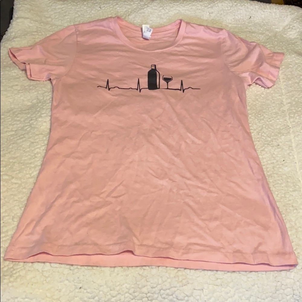 Wine heartbeat T-shirt Pink Medium